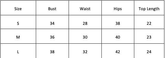 Size Chart for Izmir Top-Grey