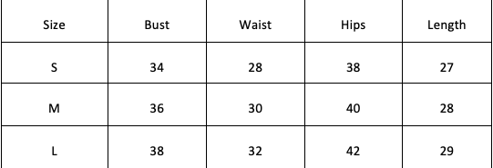 Size Chart for Reverie Off-Shoulder Dress - White