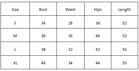 Size Chart for Summer Babe Midi Dress - White