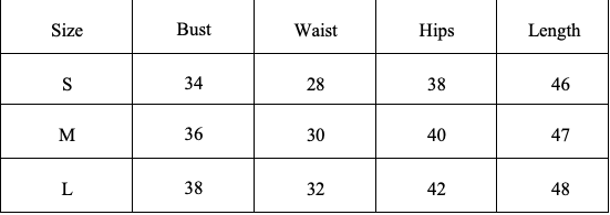 Size Chart for Josy Maxi Dress - Black