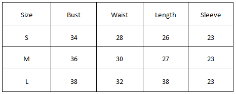 Size Chart for Jennifer Bodysuit - Red