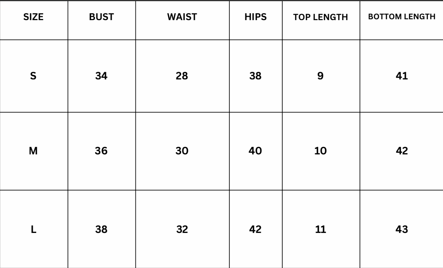 Size Chart for Bardot Maxi Co ord Set - Black