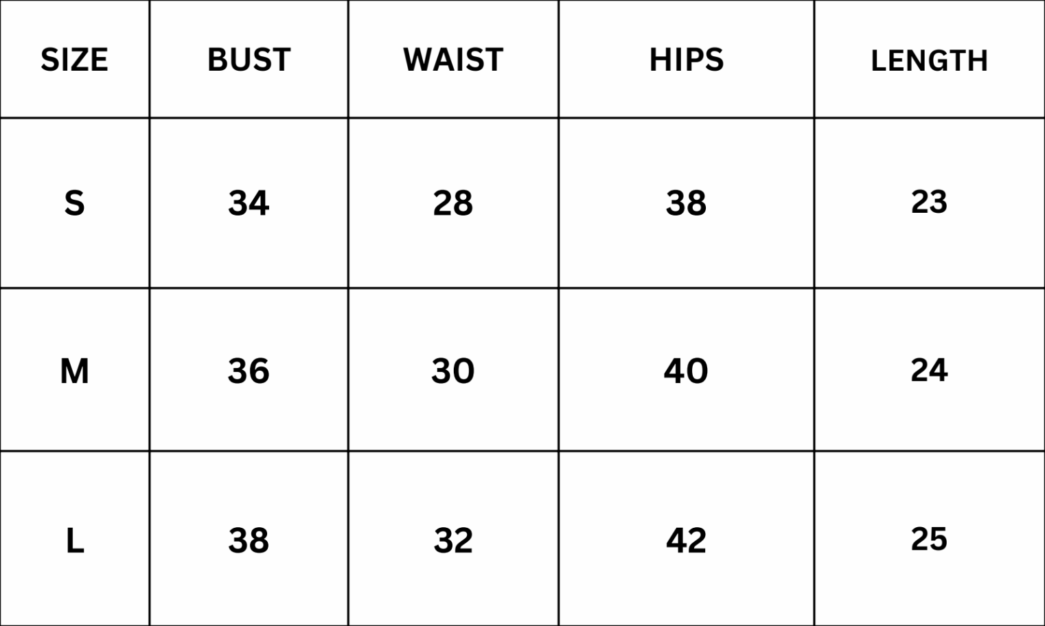 Size Chart for Sylva Mini Dress - Black