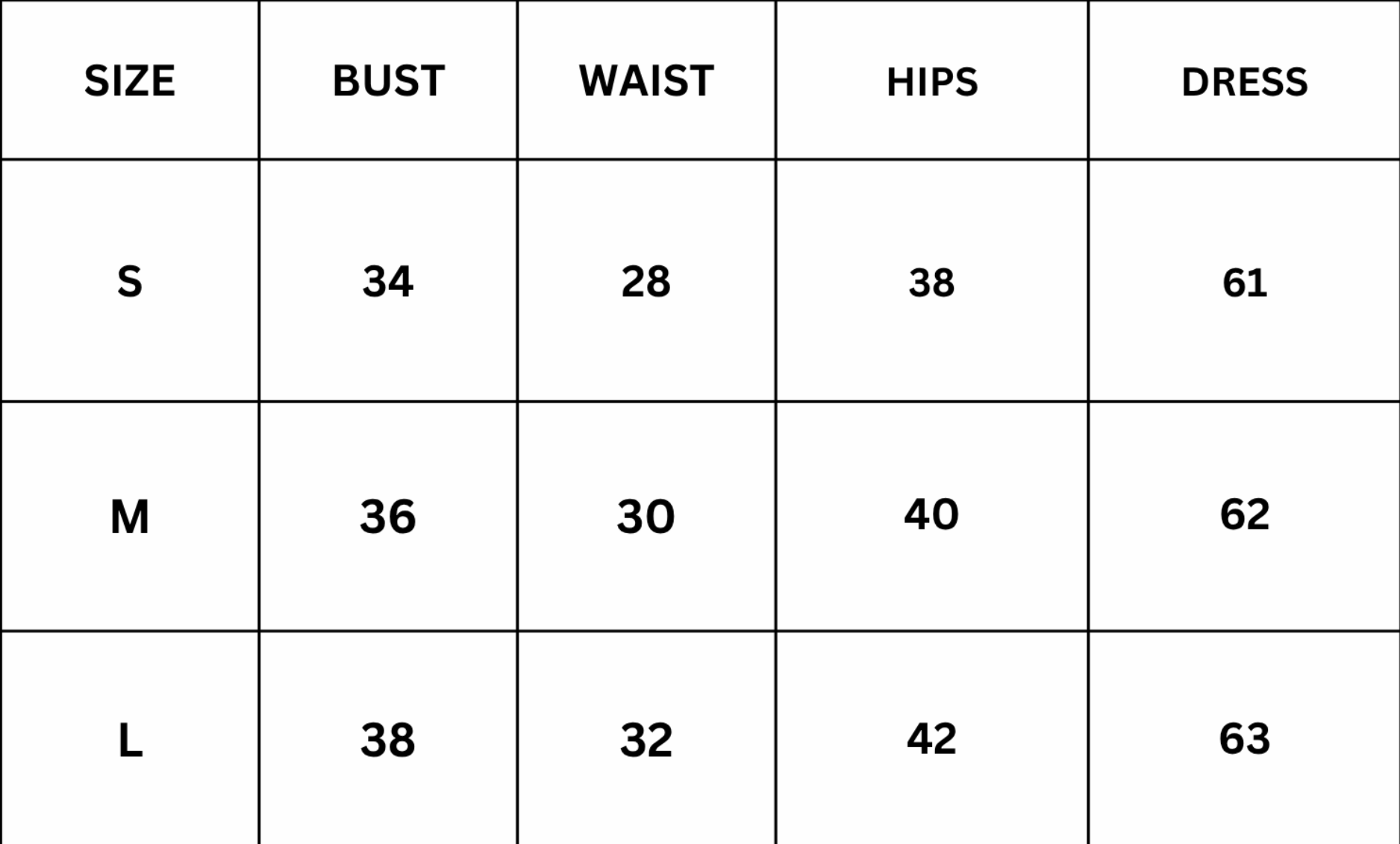 Size Chart for Elyra Maxi Dress - Green