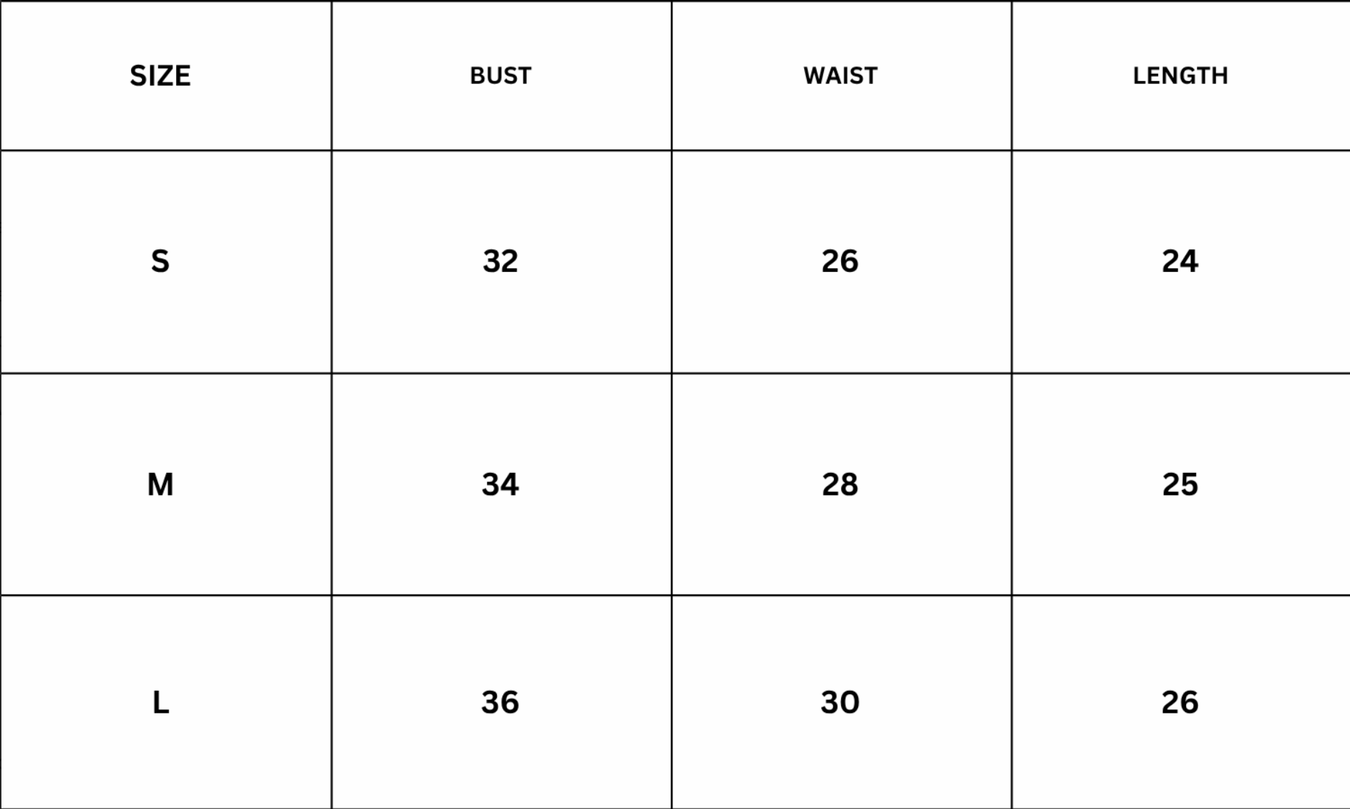 Size Chart for Rae Halter Top - Khaki