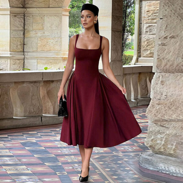 Kirk Midi Dress maroon (1)