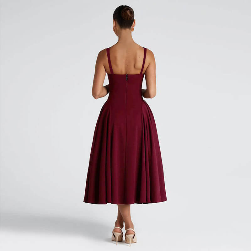 Kirk Midi Dress maroon (4)