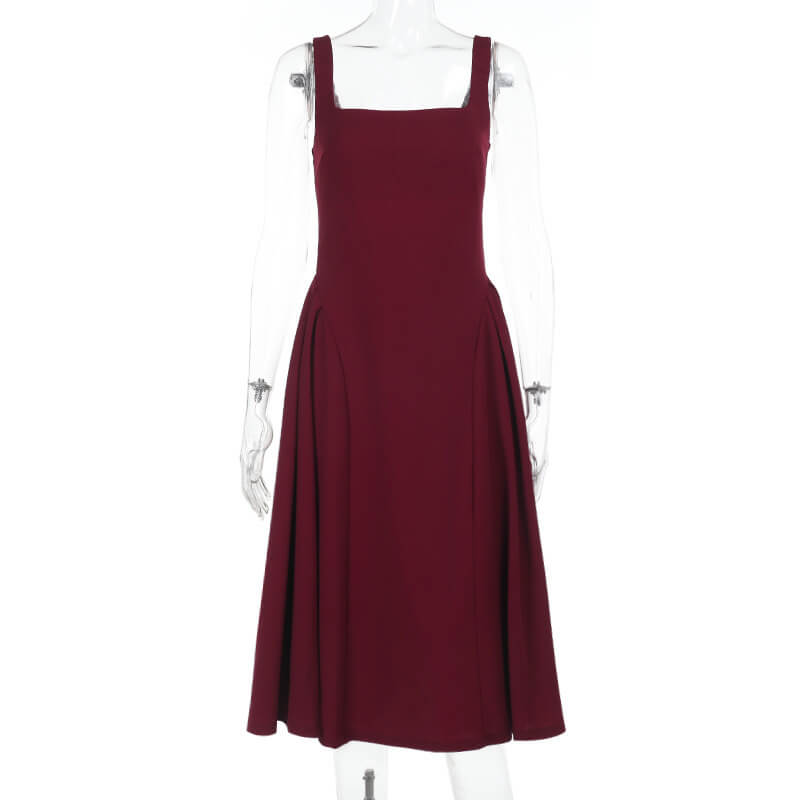 Kirk Midi Dress maroon (5)