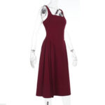 Kirk Midi Dress maroon (7)