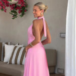Rosier Slit Dress pink (3)