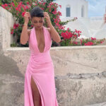 Rosier Slit Dress pink (4)