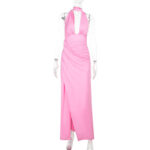 Rosier Slit Dress pink (6)