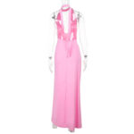 Rosier Slit Dress pink (7)