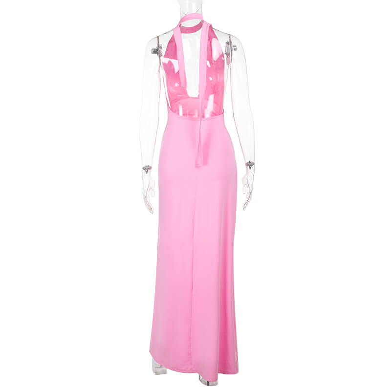 Rosier Slit Dress pink (7)